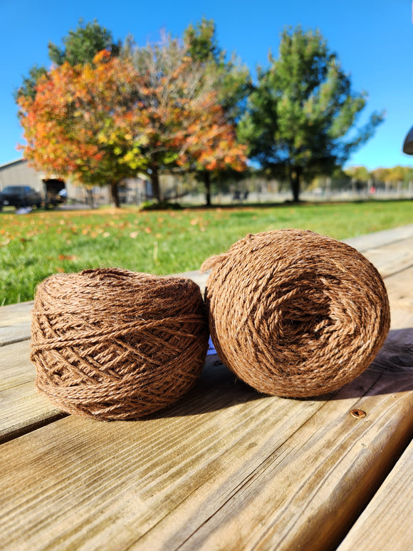 3 Ply DK Weight Yarn - Brown with White