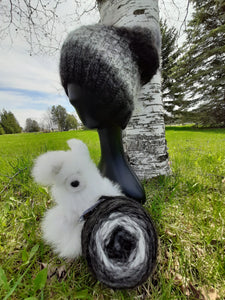 Black, White and Gray Variegated LOPI Alpaca Yarn